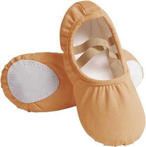 Балетки из канвы для девочек, балетки для малышей/детей/подростков/взрослых Qiyunfly, Tan