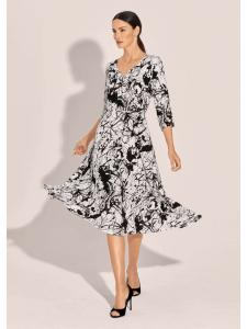 MADELEINE Платье с уникальным принтом в бело-черных тонах