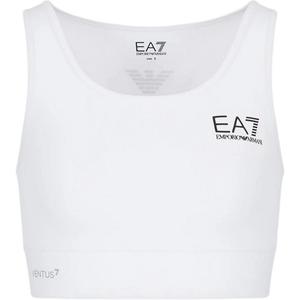 Спортивный бюстгальтер с логотипом и квадратным вырезом EMPORIO ARMANI, белый