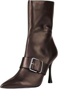 Женские стильные короткие ботильоны Zszszsu с острым носком, сексуальные на высоком каблуке-стилетто, с боковой молнией, ремешком с пряжкой, базовые осенние туфли для женщин, размеры 4-16 US, Brown