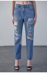 Джинсы Tracey High Rise Straight Leg Jeans Dark Wash HIDDEN