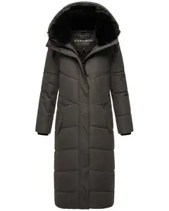 Стеганое пальто Наваху "Eyecatcher XIV", женское зимнее пальто со съемным воротником из искусственного меха Navahoo, антрацит