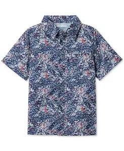 Большие мальчики, лагерная рубашка с коротким рукавом Super Slack Tide Columbia, синий