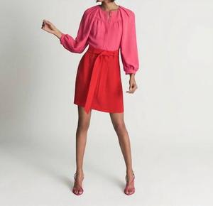 Мини-платье Valentina в розово-красном цвете Reiss