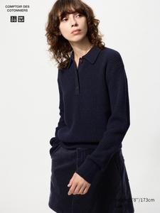 Джемпер поло из шерстяной смеси Uniqlo, 69 navy