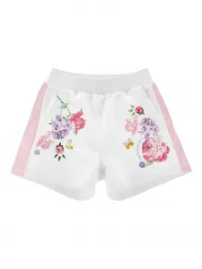 Шорты с цветочным принтом Monnalisa, белый