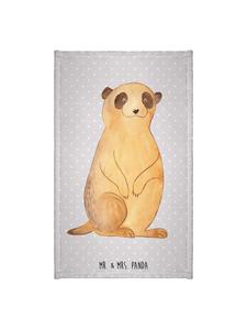 Mr. & Mrs. Panda Полотенце с изображением суриката, без слов, пастельно-серого цвета