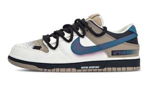 Nike Кроссовки для скейтбординга Dunk Unlimited с противоскользящим износостойким верхом, унисекс, коричневые, белые