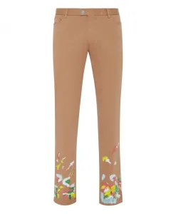 Брюки чинос мокрые Philipp Plein, бежевый