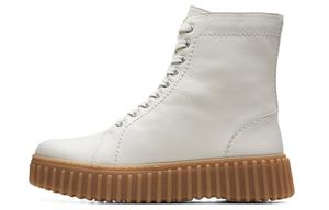 Женские ботинки Clarks Martin Street Collection кожаные на ребристой подошве, белый