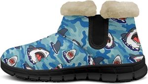 Женские ботильоны и полусапожки Highland Cow зимние теплые пушистые снежные ботинки повседневная обувь босиком размеры 36-42 Pointodoor, Shark