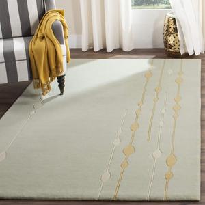 Ковер SAFAVIEH, 244 x 244 см, Soho Collection, Light Green, ручной работы из шерсти, идеально для помещений с высокой проходимостью в гостиной, спальне (SOH303A)