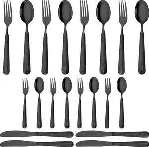 Набор столовых приборов из 20 предметов из высококачественной нержавеющей стали на 5 персон, включая вилку, нож, ложку, можно мыть в посудомоечной машине, набор столовых приборов для дома/гостиницы/свадьбы Lixada