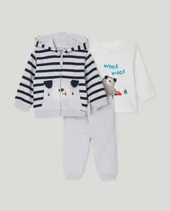 Комплект из 3 предметов с длинным 3D-принтом для мальчика Baby El Corte Inglés, светло-серый