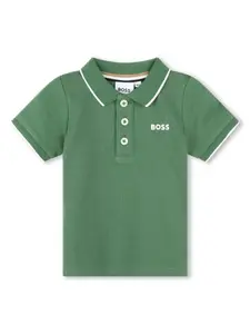 Рубашка поло с логотипом BOSS Kidswear, зеленый