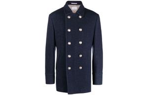Brunello Cucinelli Синее мужское пальто, Blue