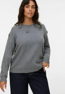 Джемпер Vero Moda Curve VMCROSE, Medium Grey Melange/Dark Grey