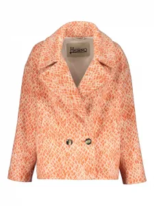 Двубортный пиджак с лацканами Herno, оранжевый