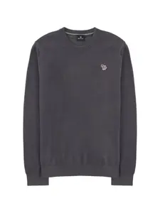 Свитер с вышитым логотипом и круглым вырезом Ps Paul Smith, серый