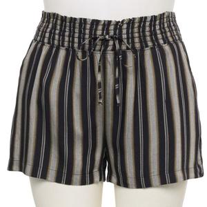 Шорты больших размеров для юниоров с высокой посадкой и присборенной талией So, цвет grey brown stripe