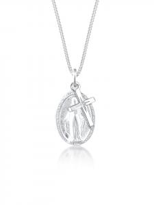 Elli Колье с крестом из серебра 925 пробы, изображением Девы Марии в серебре