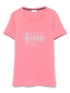 Футболка с логотипом Crystal LIU JO, розовый