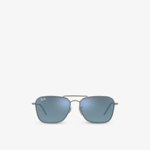 RBR0102S Солнцезащитные очки Caravan Reverse в металлической квадратной оправе Ray-Ban, серый