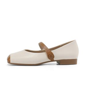 Мэри Джейн Туфли 2 см Женские Бежевый Абрикос/Бежево-Коричневый JOSINY