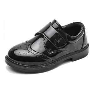 Детские кожаные туфли с противоскользящей подошвой, устойчивые к износу WARRIOR, черный