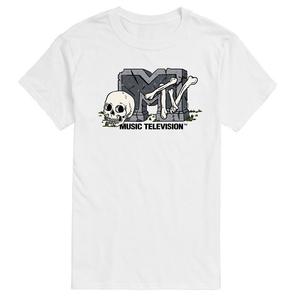 Мужская футболка с рисунком MTV Grave & Skull Head Licensed Character, белый