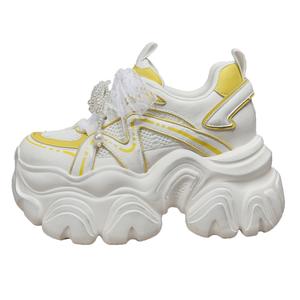 Forest Princess Женские дышащие низкие кроссовки на массивной подошве, желтые