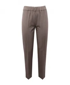 Брюки из шерстяной смеси с люрексом и эластичным поясом D.Exterior, коричневый