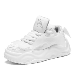 Bull Thunder Износостойкие низкие скейтерские кроссовки на платформе унисекс белые, цвет White