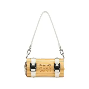 Feng Chen Wang Полиуретановая цилиндрическая сумка через плечо унисекс светло-розового цвета, White