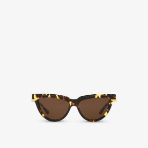 6J000421 bv1265s солнцезащитные очки в оправе «кошачий глаз» из ацетата Bottega Veneta, коричневый