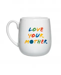 Керамическая кофейная кружка объемом 0,6 л (около 590 мл), пригодная для использования в микроволновой печи и посудомоечной машине, с вдохновляющим дизайном Amici Home, Love Your Mother Coffee