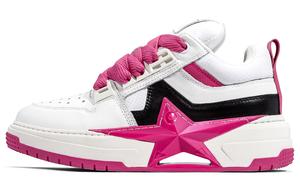 Стильные кеды для скейтбординга Stepping Star Dream Series низкие унисекс бело-розовые с пятиугольным сердцем, размер на один меньше