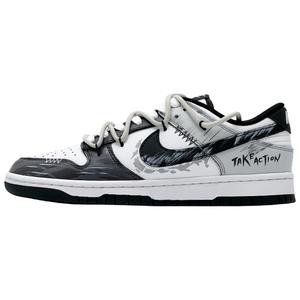 Nike Кроссовки для скейтбординга Dunk Abrasion Resistant низкие Unisex черные белые серые