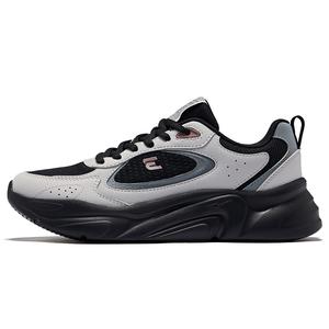 Erke Износостойкие дышащие низкие повседневные туфли мужские, цвет: угольно-черный, дымчато-серый