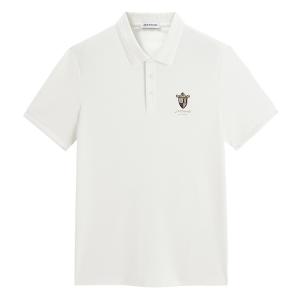 Футболка-поло мужская с воротником-поло умеренного прямого кроя PEACEBIRD MEN, бежевый, batch 1