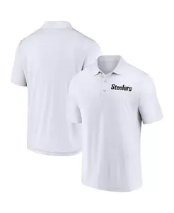 Мужская белая поло Pittsburgh Steelers Lockup Fanatics