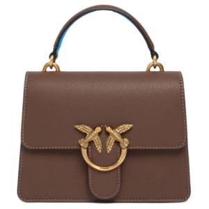 PINKO Сумка через плечо из телячьей кожи малая женская коричневая