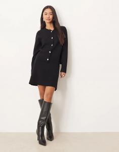 Мини-юбка Vila в рубчик, черный цвет