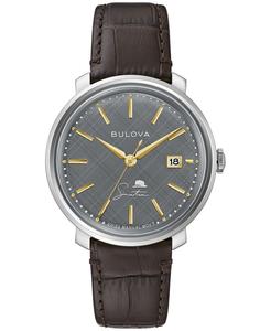 Мужские часы Frank Sinatra Collection коричневый кожаный ремешок 40 мм Bulova