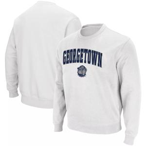 Мужской белый твиловый пуловер Georgetown Hoyas Arch & Logo Tackle Colosseum