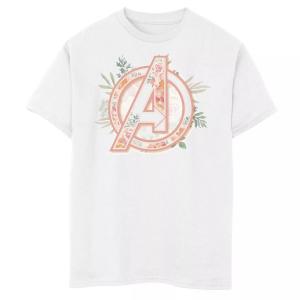 Футболка с логотипом из мягкой цветочной ткани для мальчиков 8–20 лет Marvel Avengers Marvel, белый