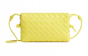 Bottega Veneta Желтая мини-сумка через плечо из овчины для женщин