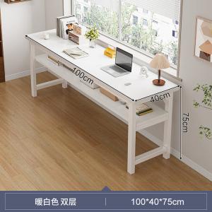 Стол 100х40 см двухуровневый Naijia для дома, девичьей спальни, балкона, простой настенный длинный письменный стол, рабочая станция, цвет черный дуб матовый