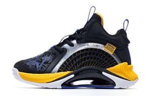 QIAODAN Амортизация, износостойкие низкие детские повседневные кроссовки Black/Glazed Yellow для подростков