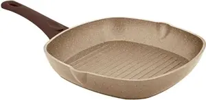 Сковорода-гриль HB-H1560, материал: гранитный шпон, алюминиевая рама, 28 см, антипригарное покрытие Ertone